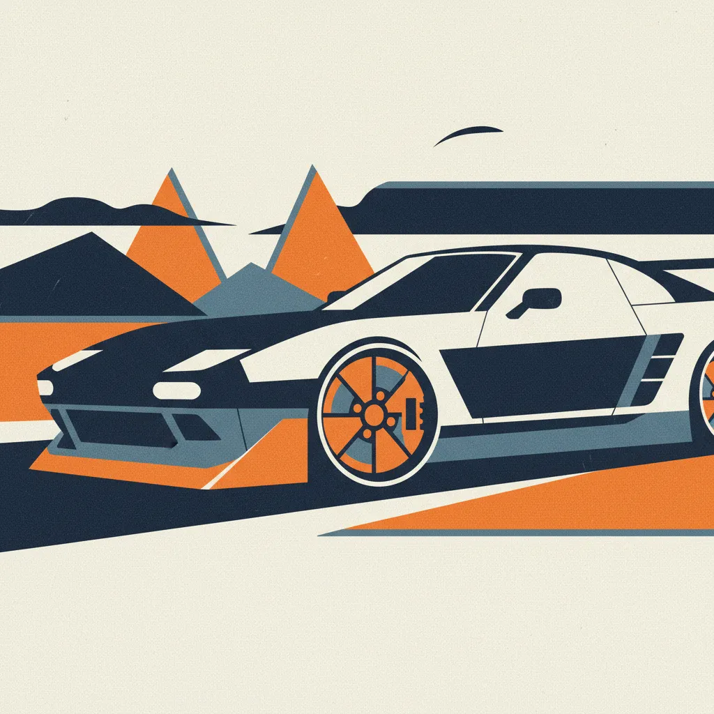 Customized sports car with aftermarket alloy wheels, performance brakes, and a modified front bumper.
