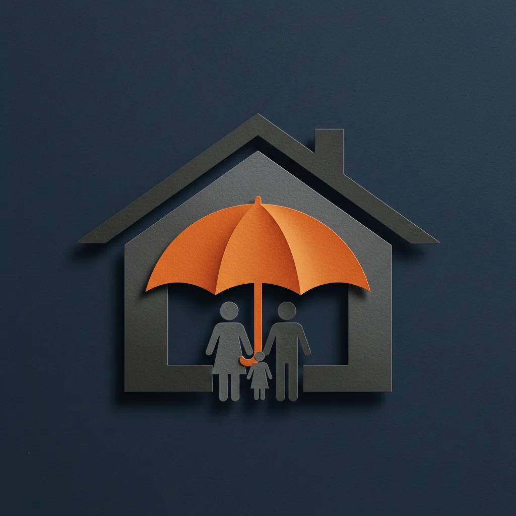 Layered roofs on a family home visually represent a flexible ladder strategy for term life insurance.