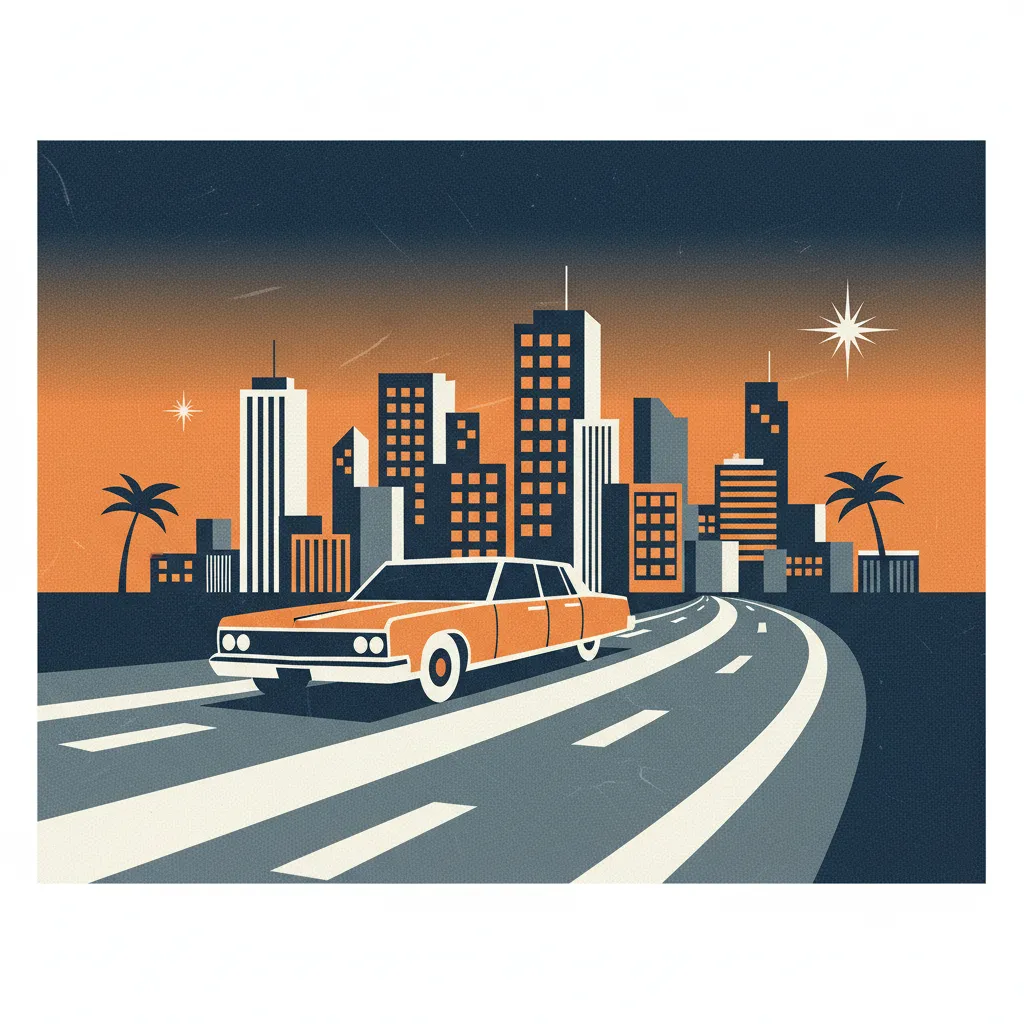 Modern executive sedan on a Texas highway with a city skyline, representing professional auto insurance.