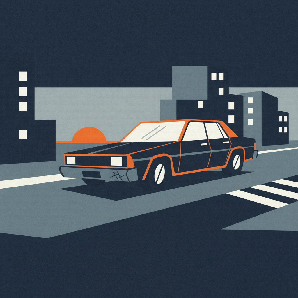 Late-model sedan with minor front bumper damage, highlighting the importance of collision coverage.