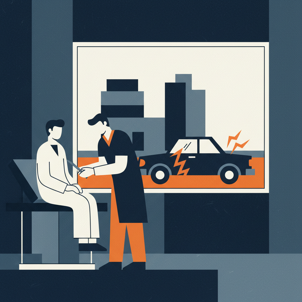 A person receives medical care after a car accident, emphasizing PIP's role in well-being.